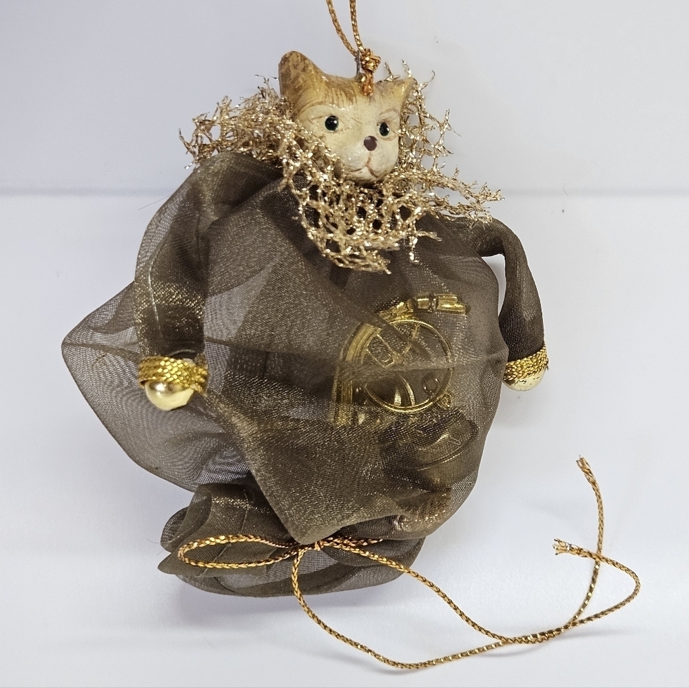 NEW VINTAGE Katherine's Collection Cat Charm Bell Bag Ornament Wayne Kleski